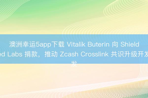 澳洲幸運5app下載 Vitalik Buterin 向 Shielded Labs 捐款,推動 Zcash Crosslink 共識升級開發(fā)